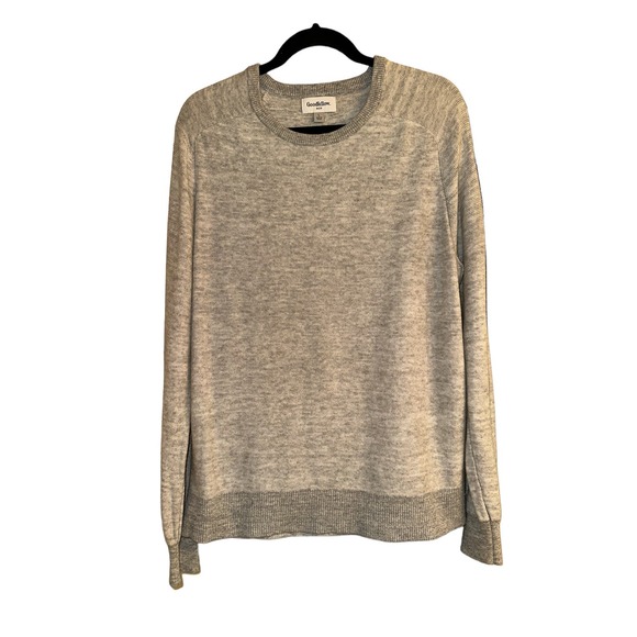 Goodfellow Other - Goodfellow Men's Long Sleeve Crewneck Ribbed Pullover Sweater Size L Gray White